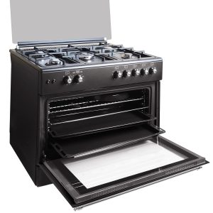 Cocina Gas Butano Svan ancho 60cm R stico negro Manual Placa de Gas 4 quemad. con WOK Horno Gas