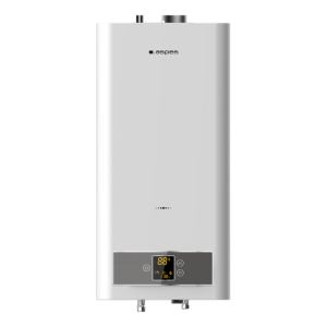 Calentador de Gas Butano Aspes Vertical 11 Litros por minuto A Blanco Display LED manual Bajo NOx