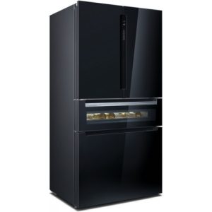 French Door BlackGlass PFIT (BI) 190*90*60cm Clase E Metal Cooling y Silver Trim