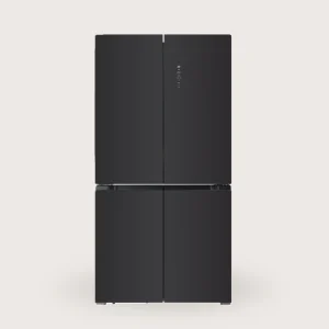 4 PuertasBlackGlass (BI) 190*91*60cm Clase D Metal Cooling y Silver Trim
