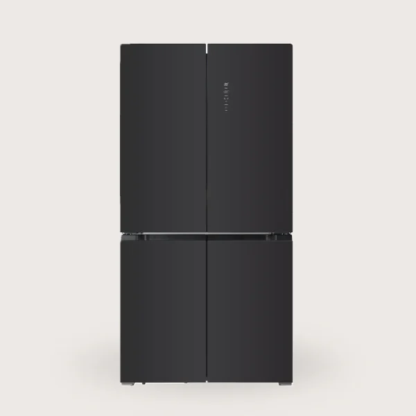 4 PuertasBlackGlass (BI) 190*91*60cm Clase D Metal Cooling y Silver Trim