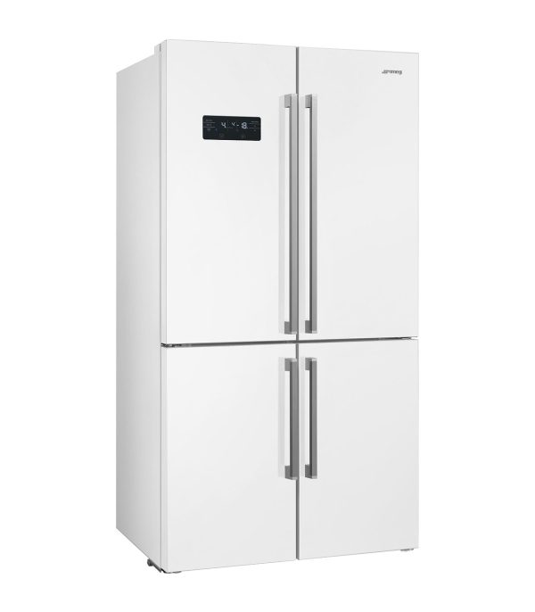4 PuertasWhite Glass PFIT (BI) 192*83*60cm Clase E Metal Cooling y Silver Trim